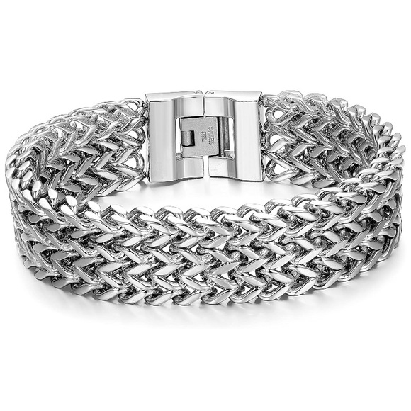 Stainless Steel 19MM Cuban Link Chain Bracelet - Picture 3 of 7